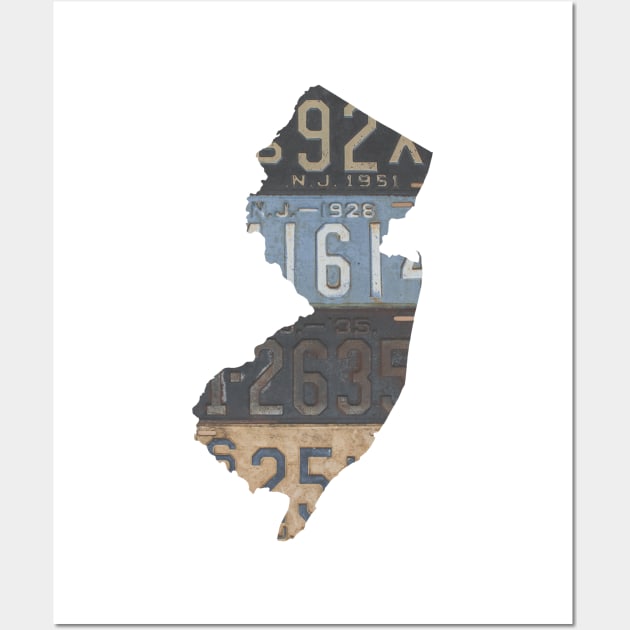 Vintage New Jersey License Plates Wall Art by juniperandspruce